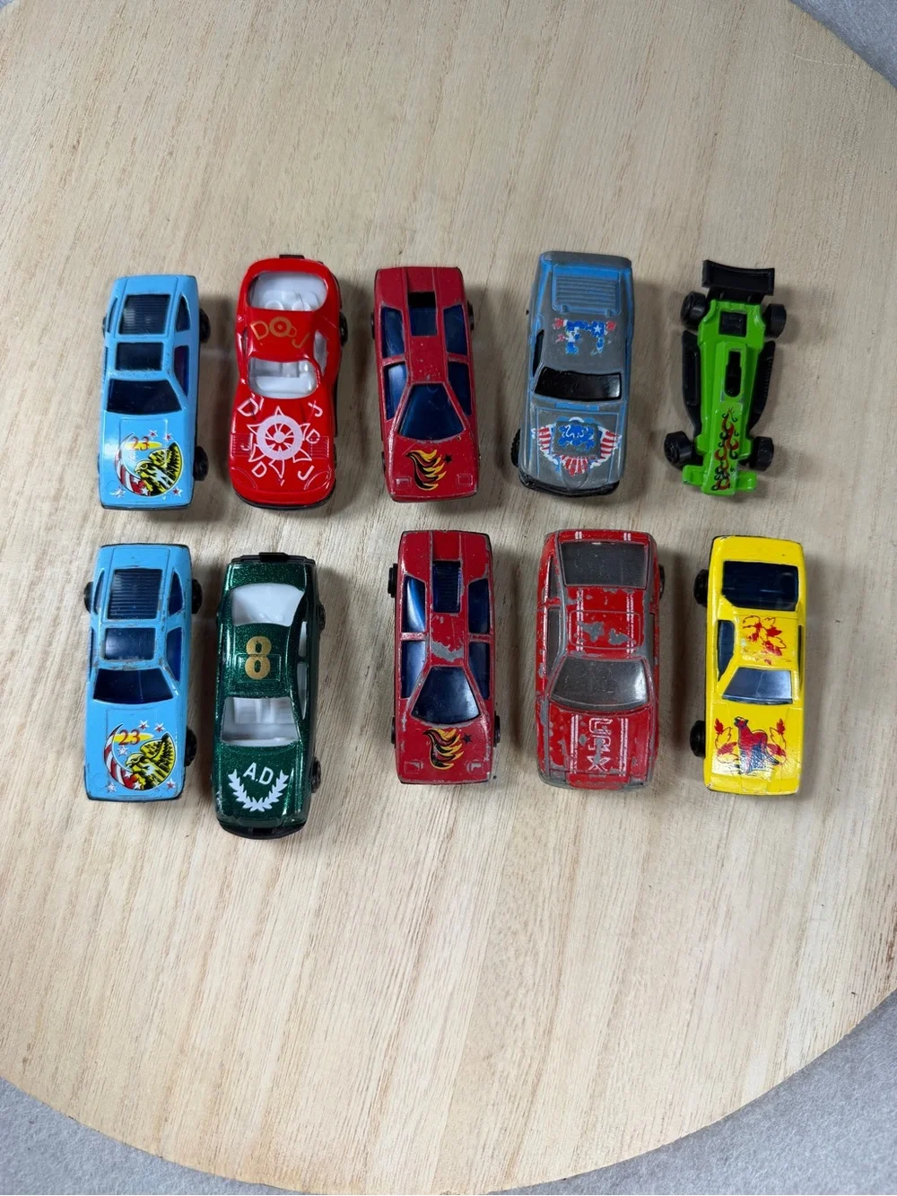 Vintage Plastic Toy Car Lot WBEI SRE Speed Racer Soma Style 1/64 Race Cars Vtg